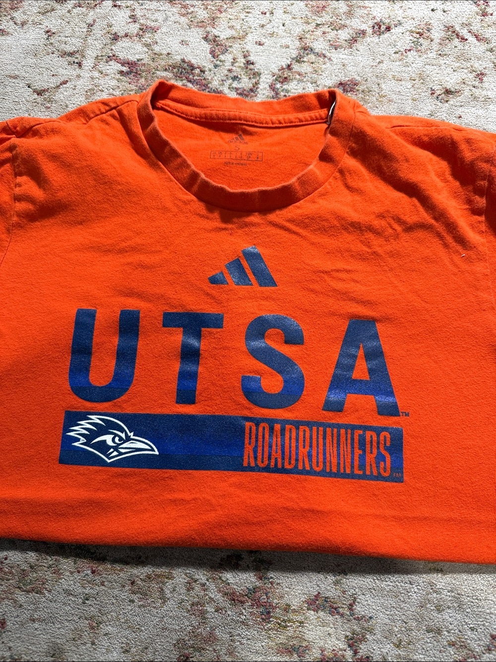 adidas Orange UTSA Roadrunners Graphic Tee with Navy Logo